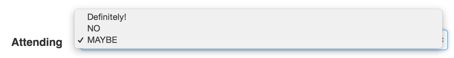 A choice list with the options "Definitely!", "NO" and "MAYBE".